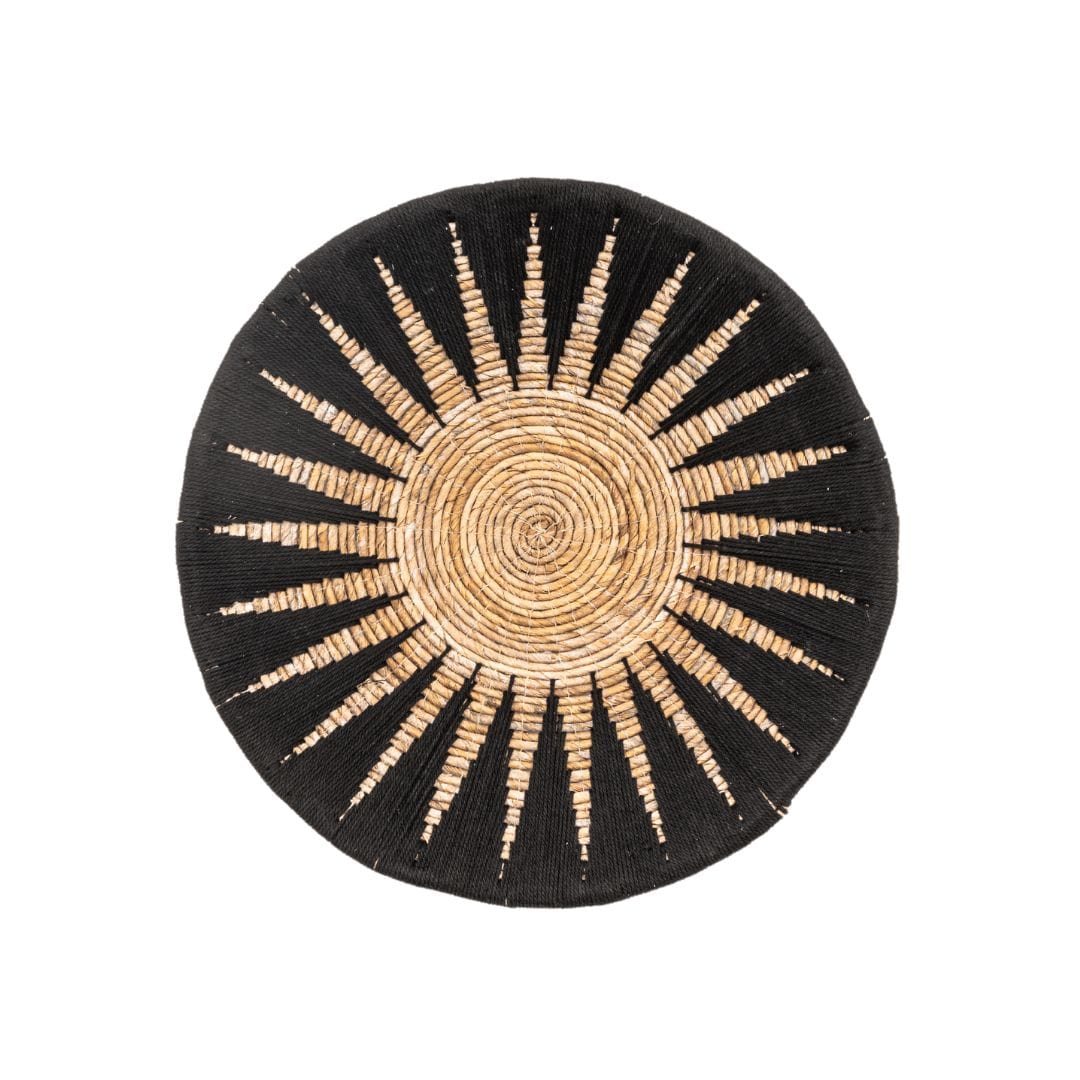 Panier mural décoratif en forme de banane | Noir et naturel 50 cm