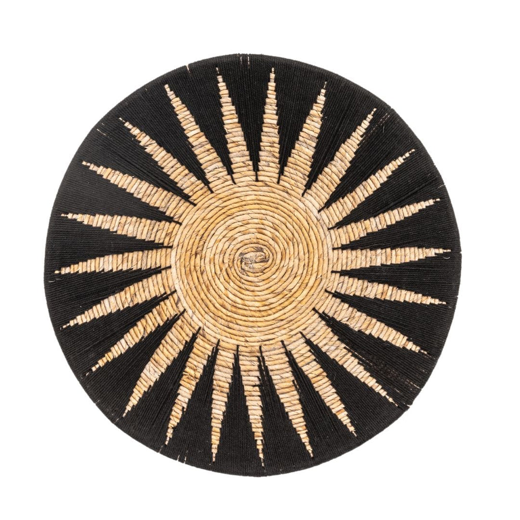 Panier mural décoratif en forme de banane | Noir et naturel 60cm