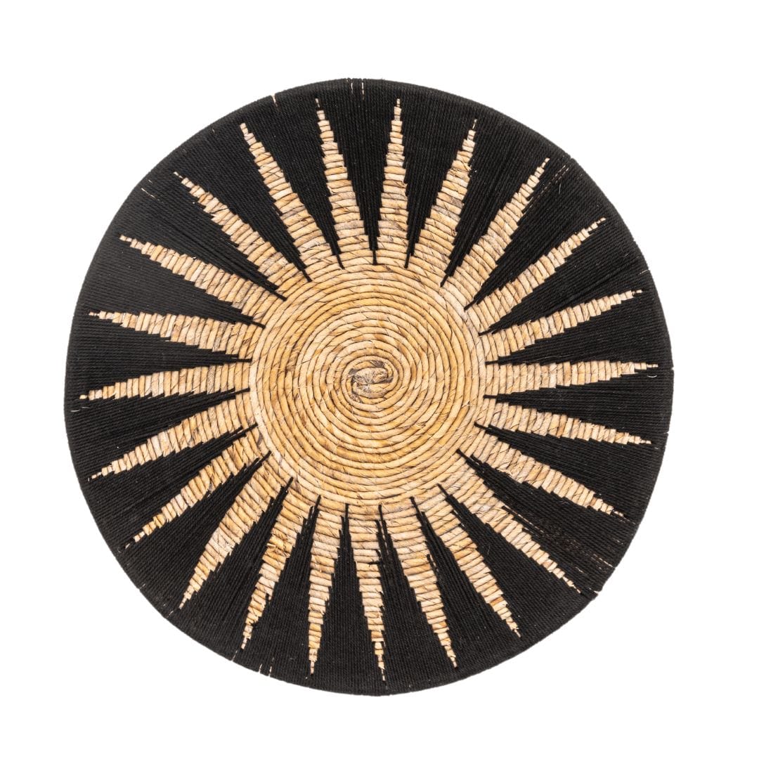 Panier mural décoratif en forme de banane | Noir et naturel 60cm