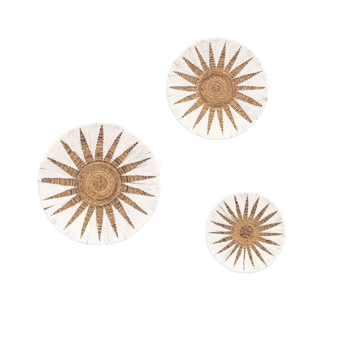 Panier mural décoratif pour bananes | Lot de 3 | Blanc