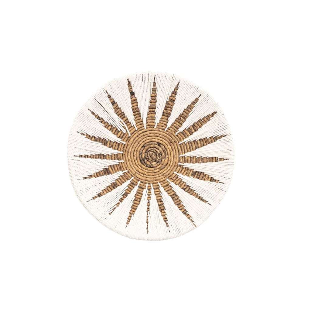 Panier mural décoratif pour bananes | Blanc et naturel 40cm