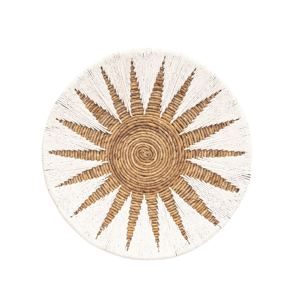 Panier mural décoratif en forme de banane | Blanc et naturel 50cm