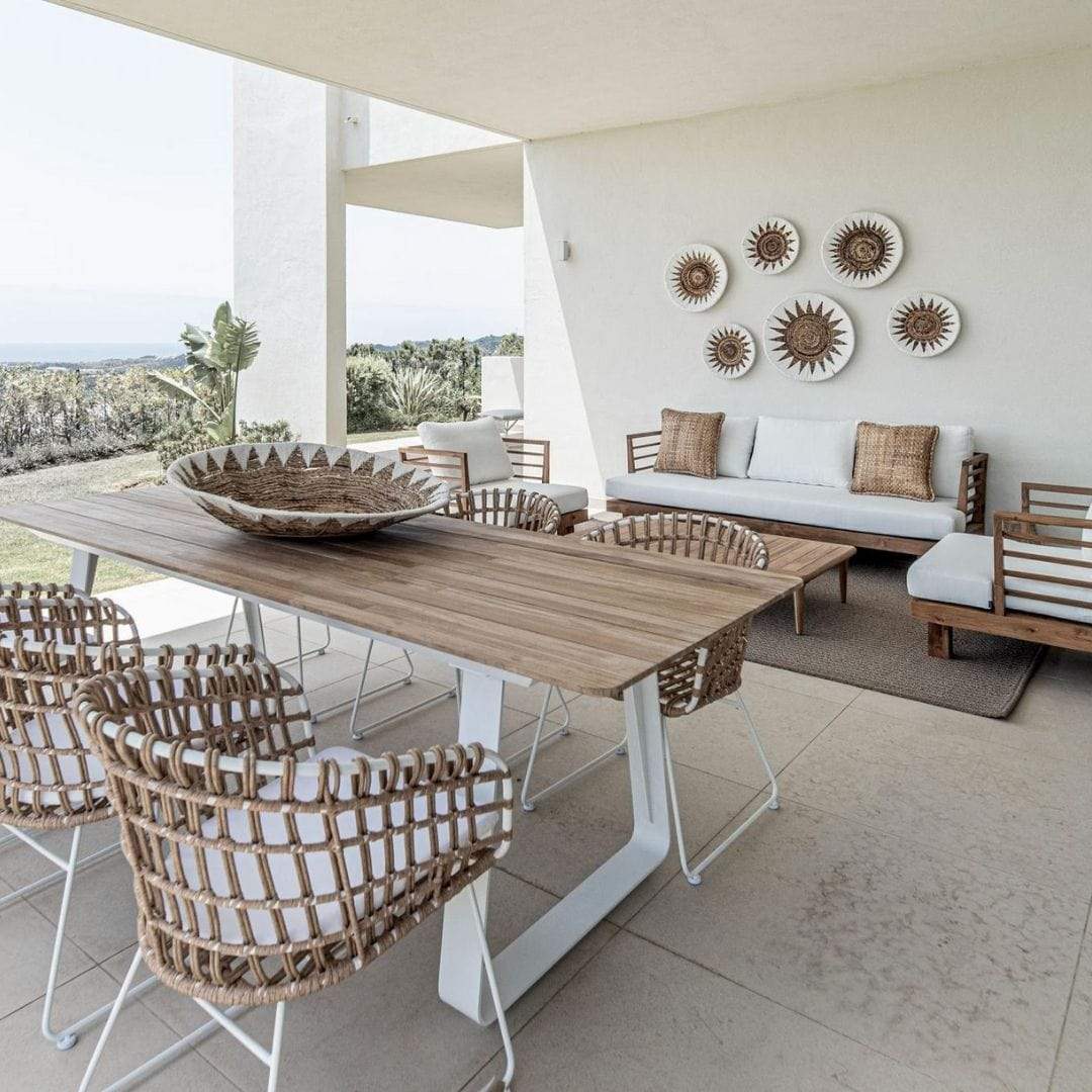 Panier mural décoratif en forme de banane | Blanc et naturel 50cm