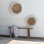 Panier mural décoratif en forme de banane | Blanc et naturel 60cm