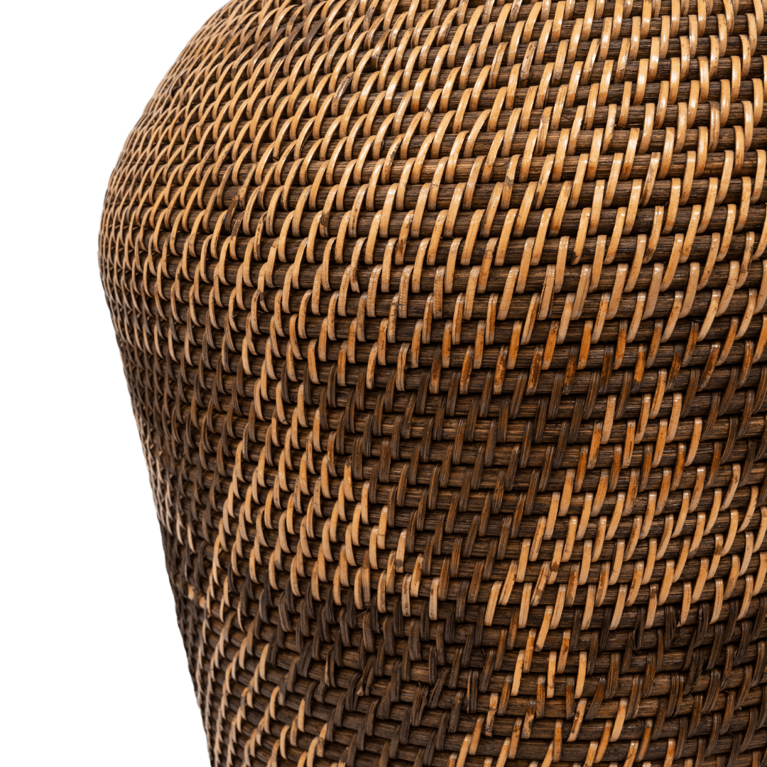 Panier tribal noir à motifs | 50cm