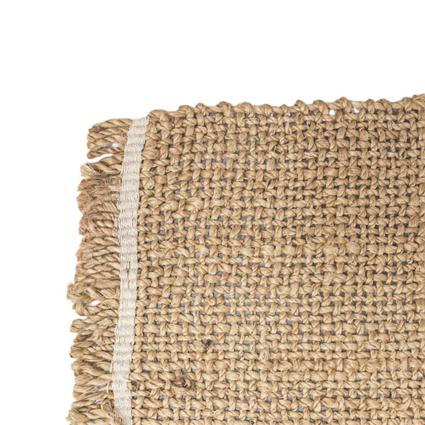 Tapis de table en jute tressée avec bordure contrastée, naturel