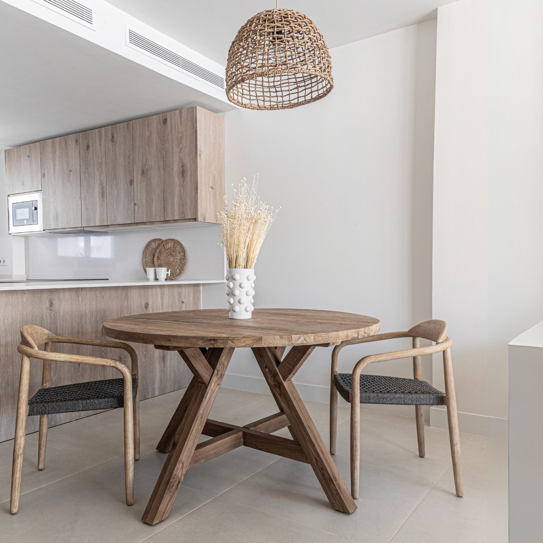 Lampe suspendue en rotin tressé | Naturel