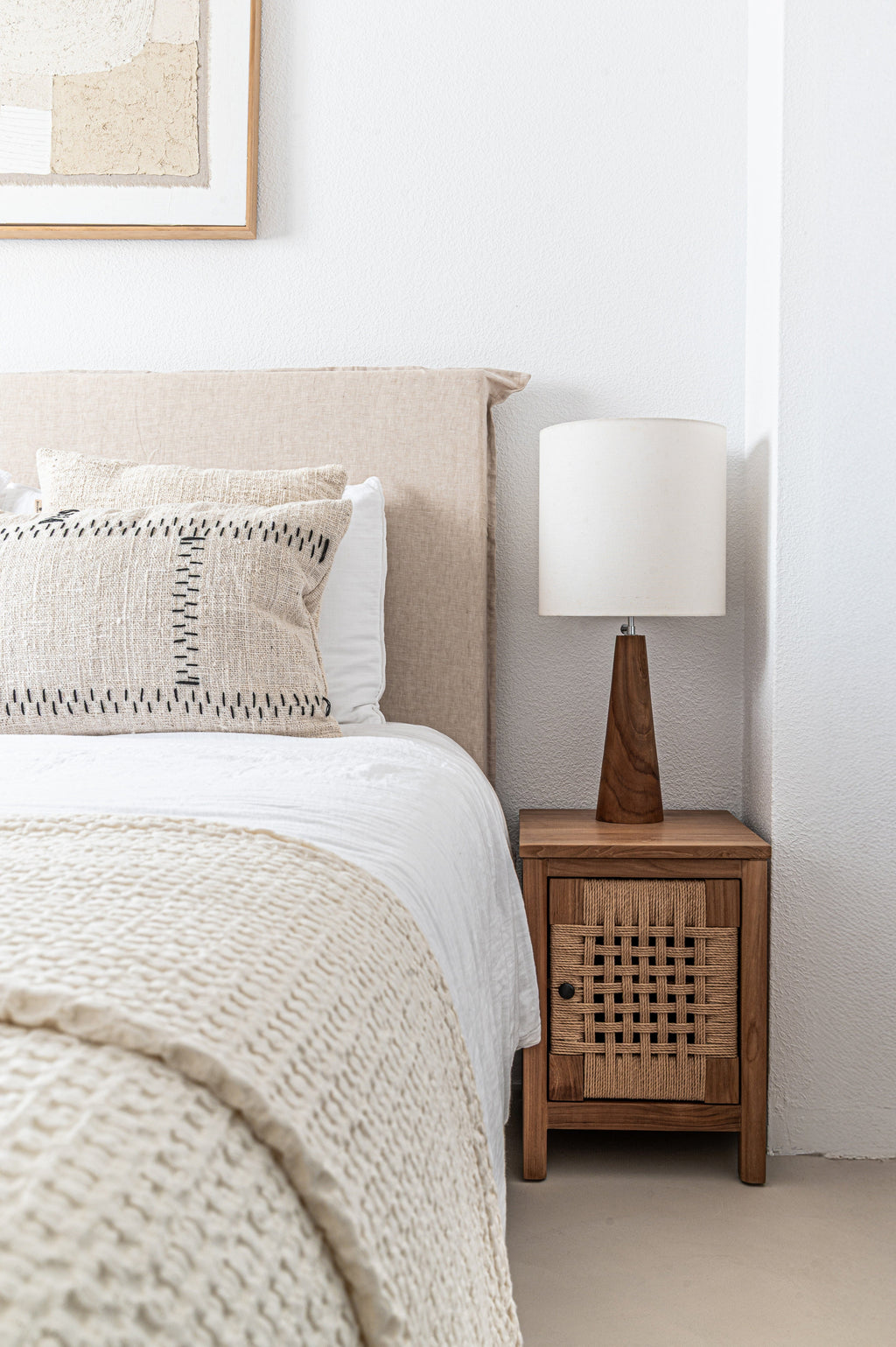 Couverture de lit en coton | Ivoire