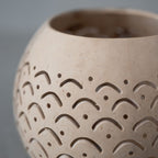 Porte-bougie en forme de noix de coco | Naturel 12x10cm