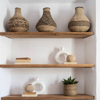 Porte-bougie en forme de noix de coco | Fond ouvert | Naturel 12x10cm