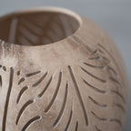 Porte-bougie en forme de noix de coco | Fond ouvert | Naturel 12x10cm