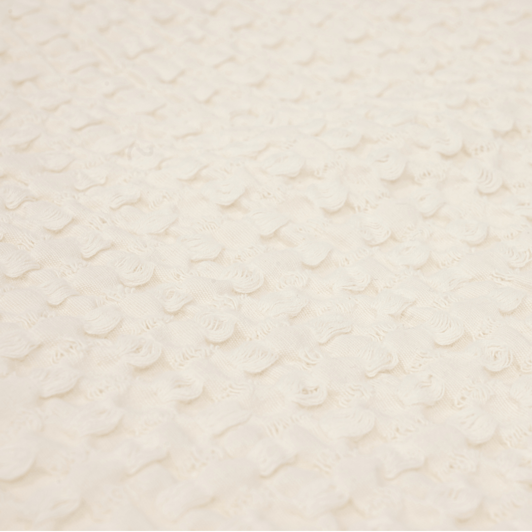 Couverture de lit en coton | Ivoire