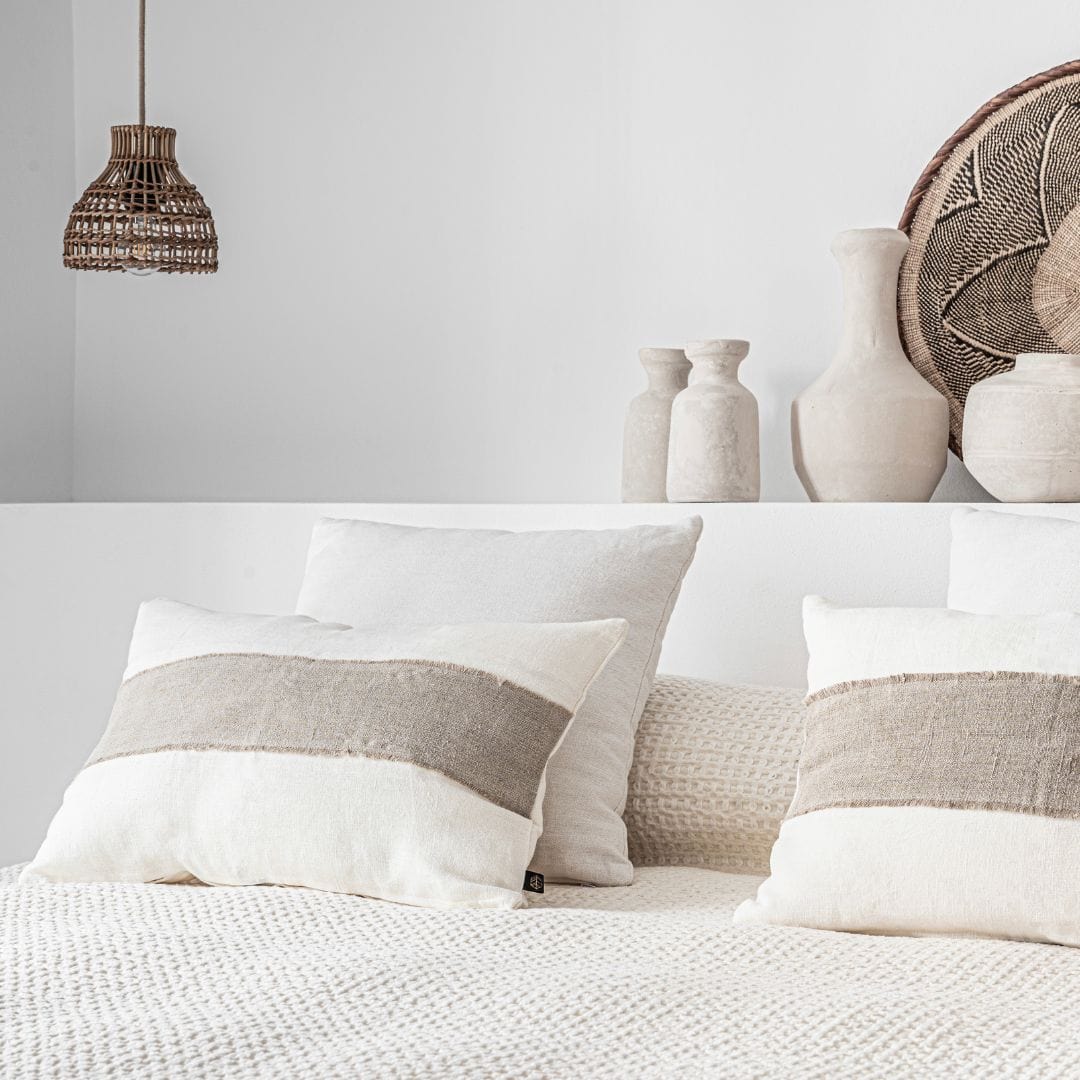 Couverture de lit en coton | Ivoire