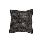 Fronce de coussin en coton fantaisie | Noir 50x50cm
