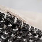 Fronce de coussin en coton fantaisie | Noir 50x50cm