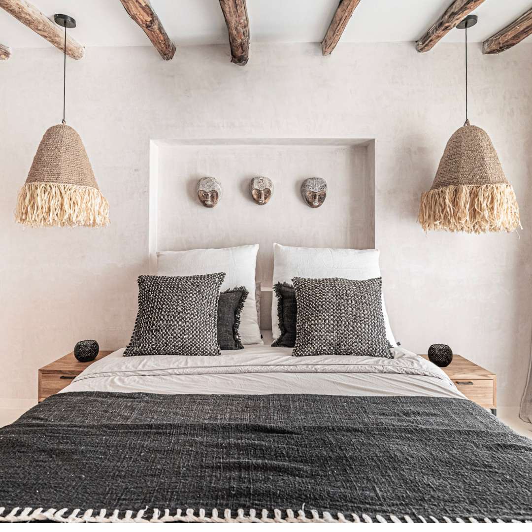 Fronce de coussin en coton fantaisie | Noir 50x50cm