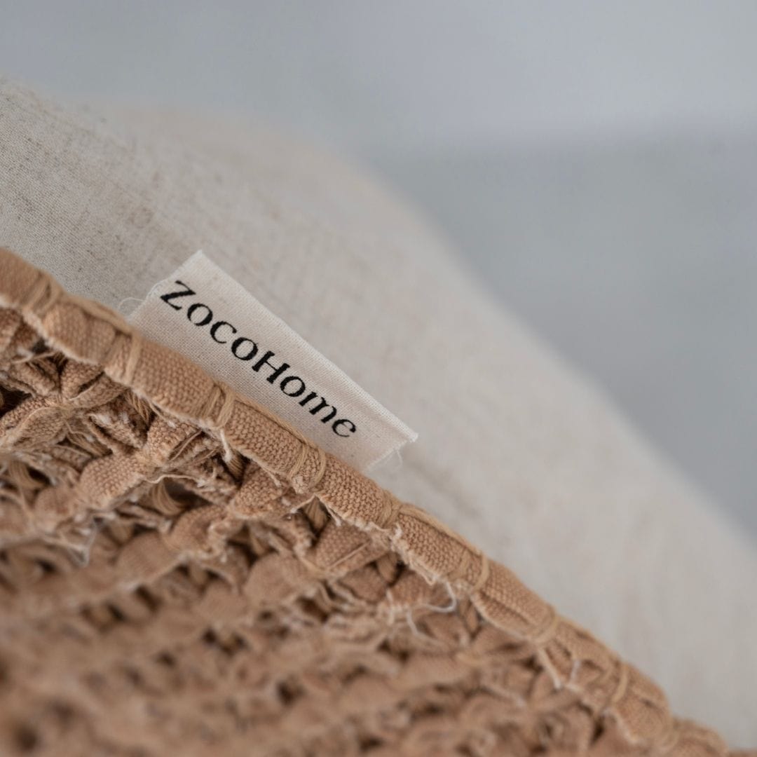 Fronce de coussin en coton Fancy | Blanc cassé 50x50cm