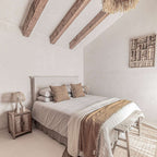 Fronce de coussin en coton à plusieurs points de suture | Blanc cassé 50x50cm