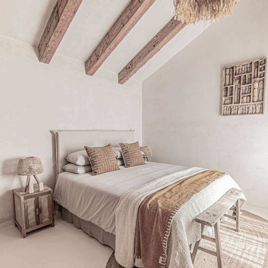 Fronce de coussin en coton à plusieurs points de suture | Blanc cassé 50x50cm