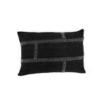 Fronce de coussin en coton, couture rustique | Noir 40x60cm