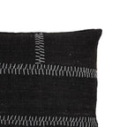 Fronce de coussin en coton, couture rustique | Noir 40x60cm