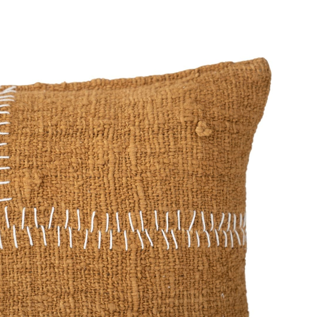 Fronce de coussin en coton, couture rustique | Moutarde 40x60cm