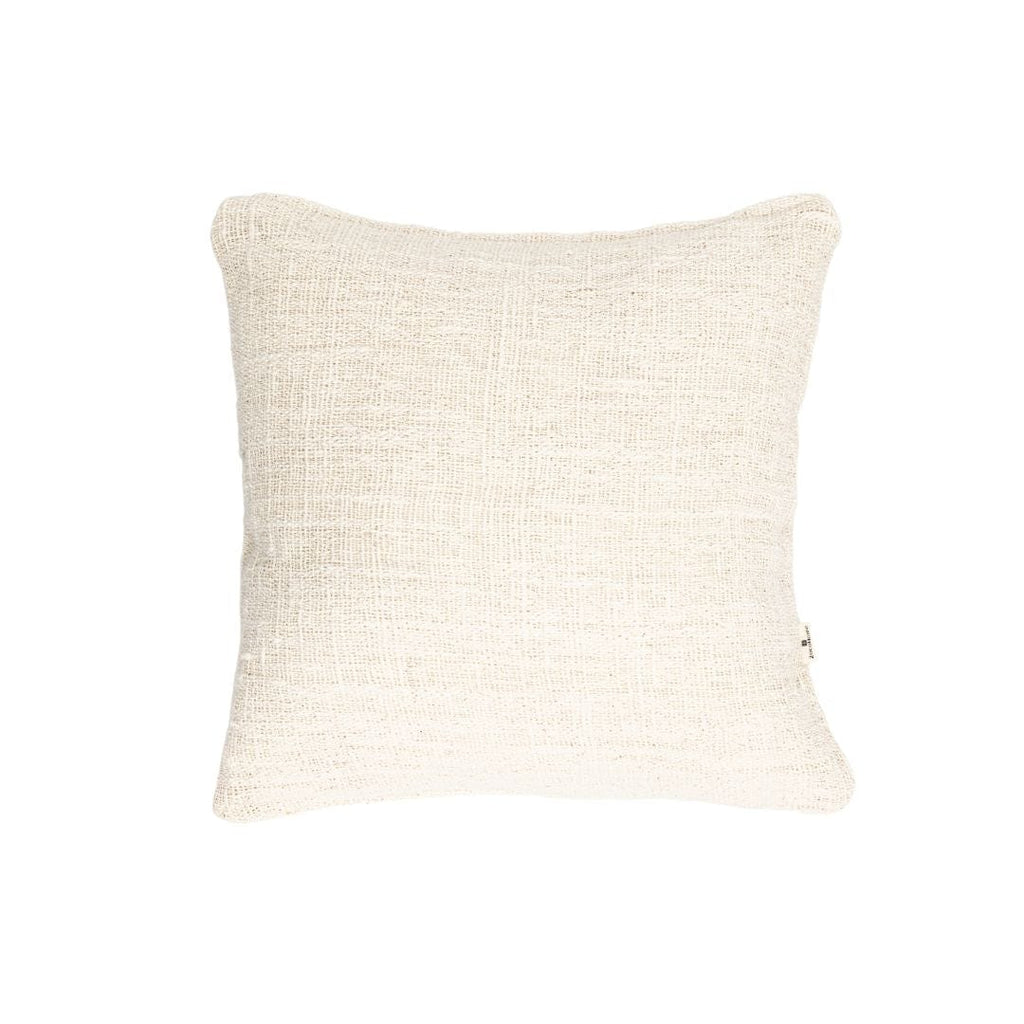 Fronce de coussin en coton Soraya, uni | Blanc cassé | 50x50cm