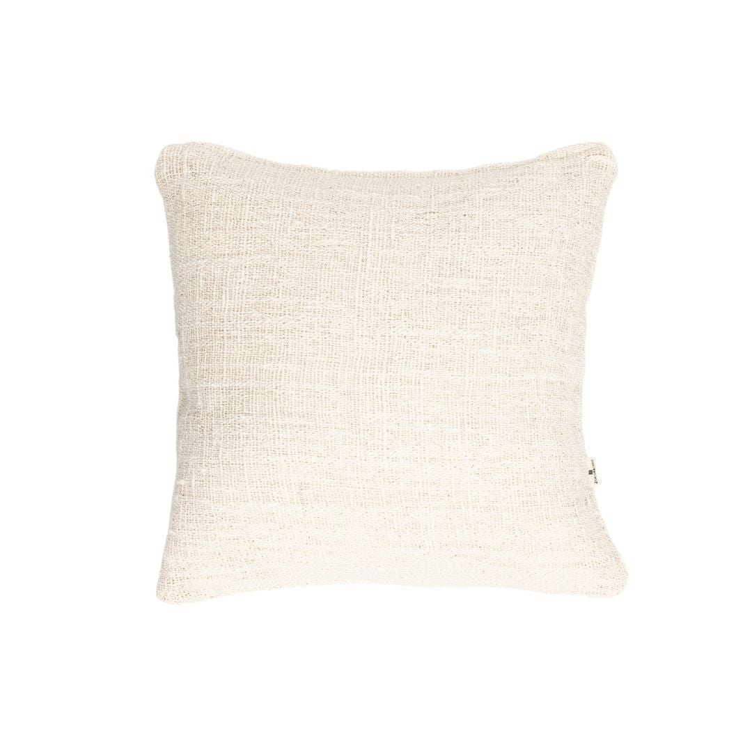 Fronce de coussin en coton Soraya, uni | Blanc cassé | 50x50cm