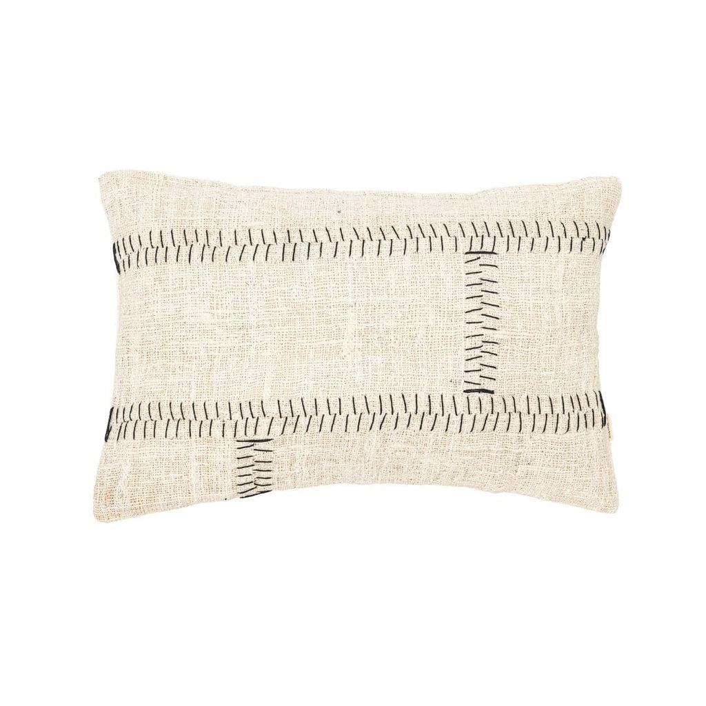 Fronces de la housse de coussin en coton Soraya | Blanc cassé | 40x60cm