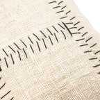 Fronces de la housse de coussin en coton Soraya | Blanc cassé | 40x60cm