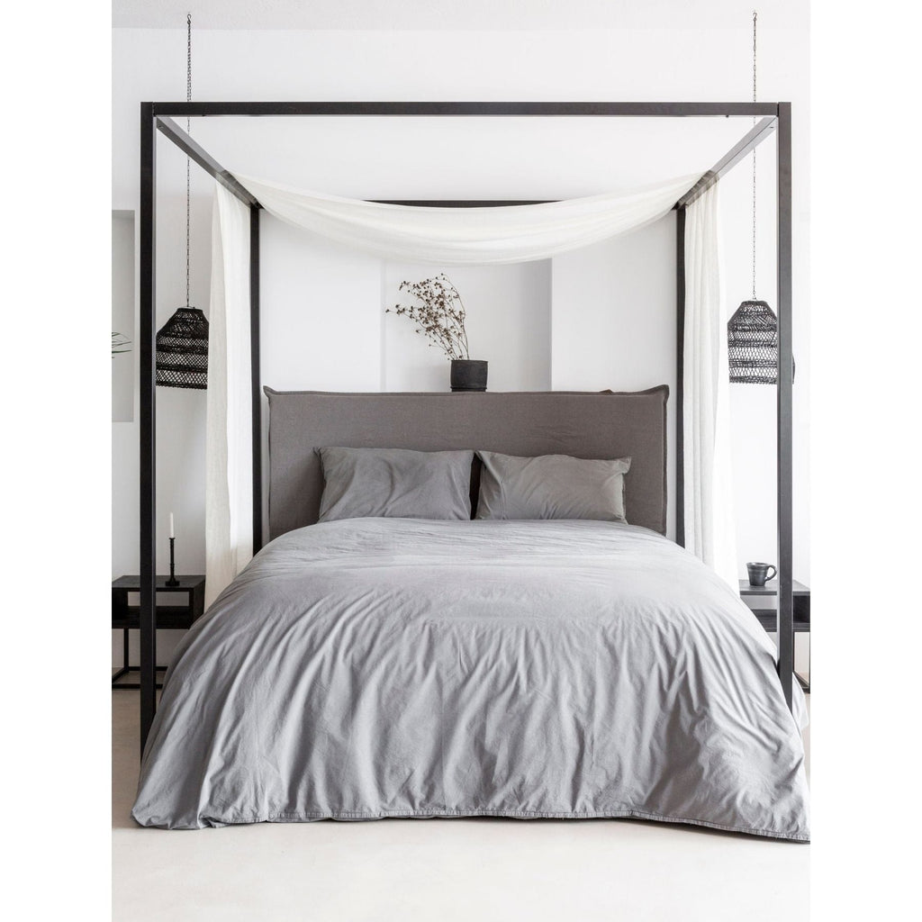 Housse de couette en coton | Gris foncé