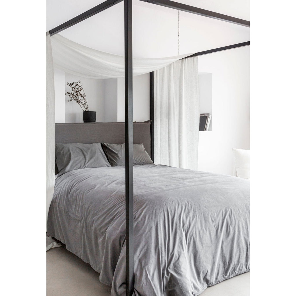 Housse de couette en coton | Gris clair
