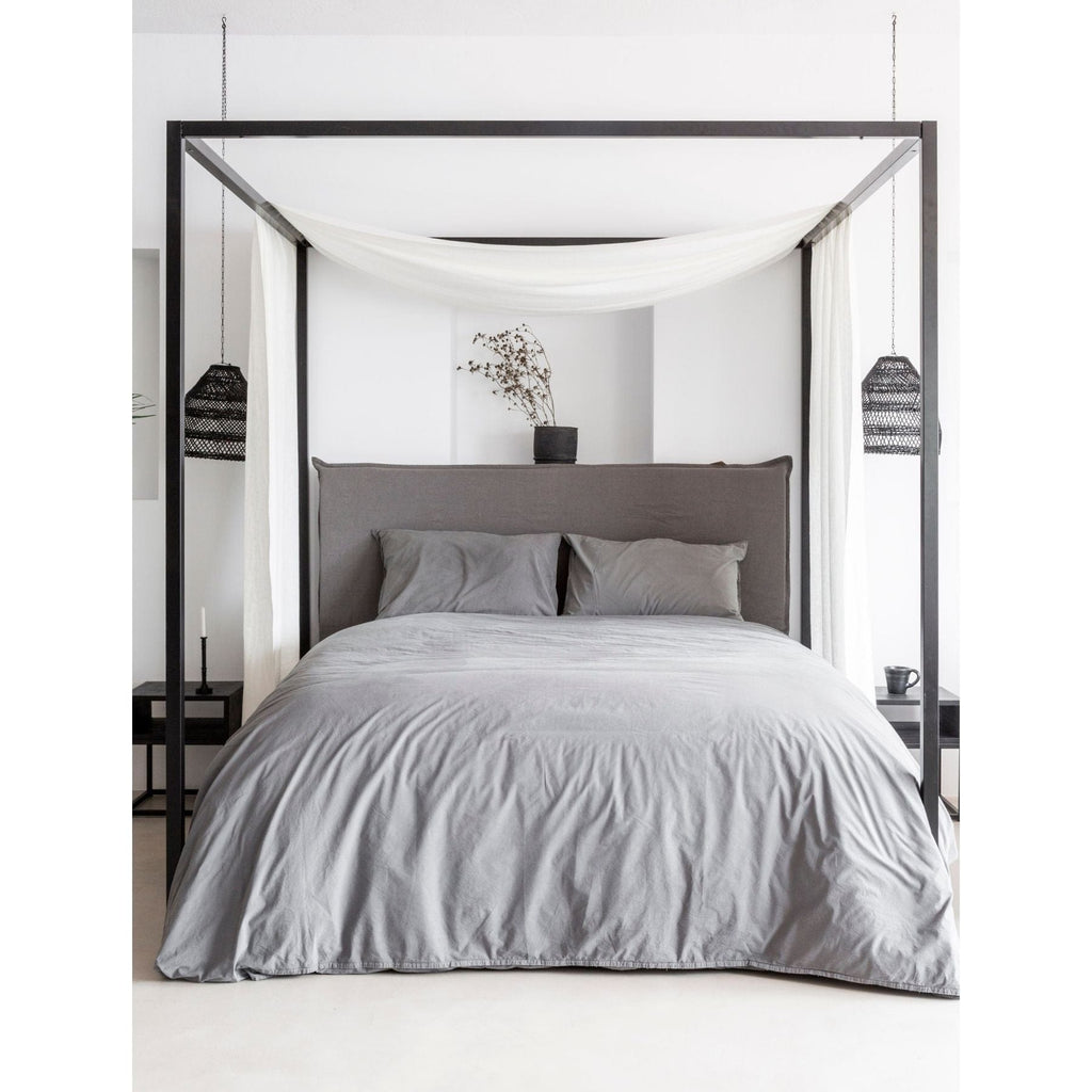 Housse de couette en coton | Gris clair