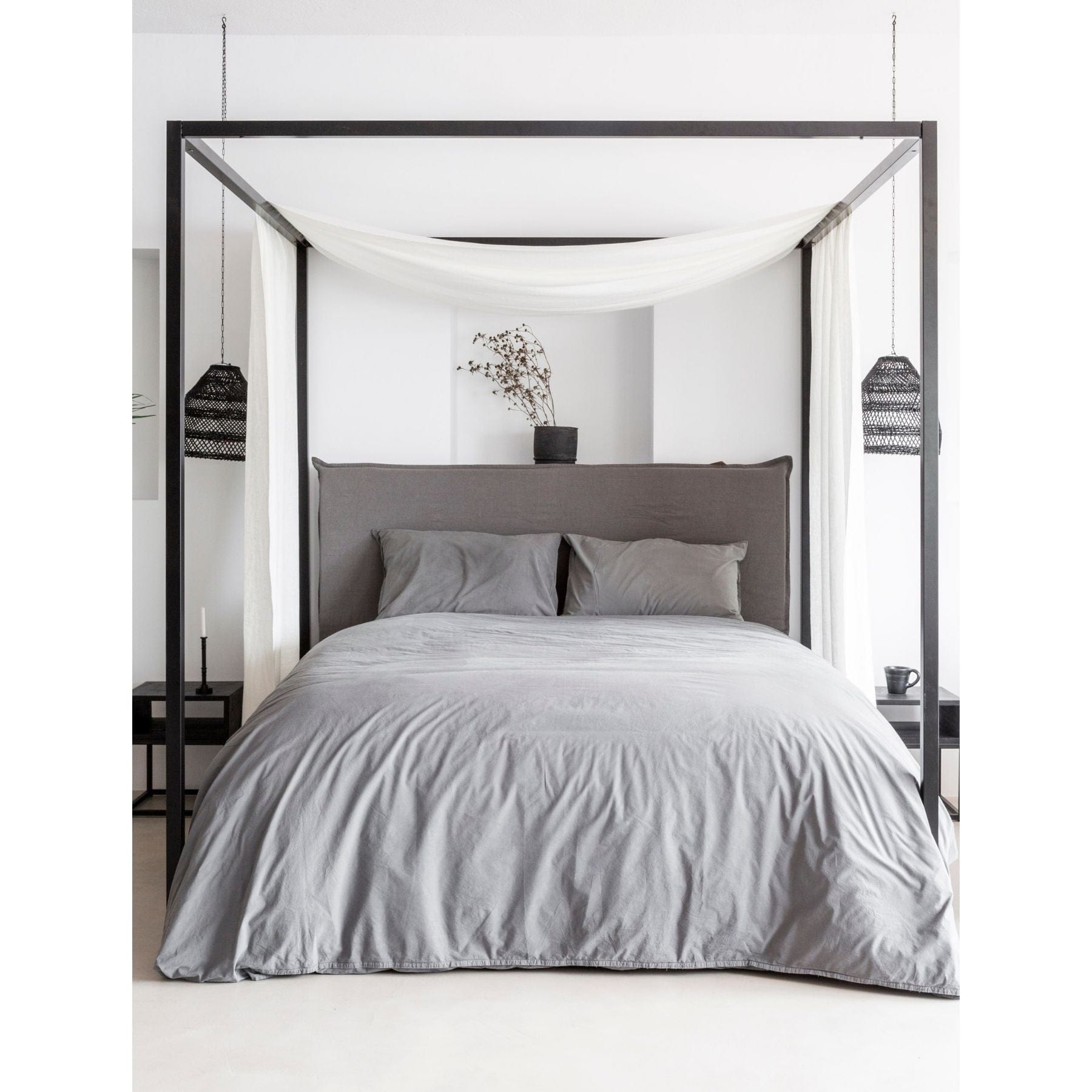Housse de couette en coton | Gris clair
