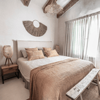 Couverture de lit en coton tissé à la main | Blanc cassé 270x270cm