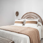 Couverture de lit en coton tissé à la main | Blanc cassé 270x270cm