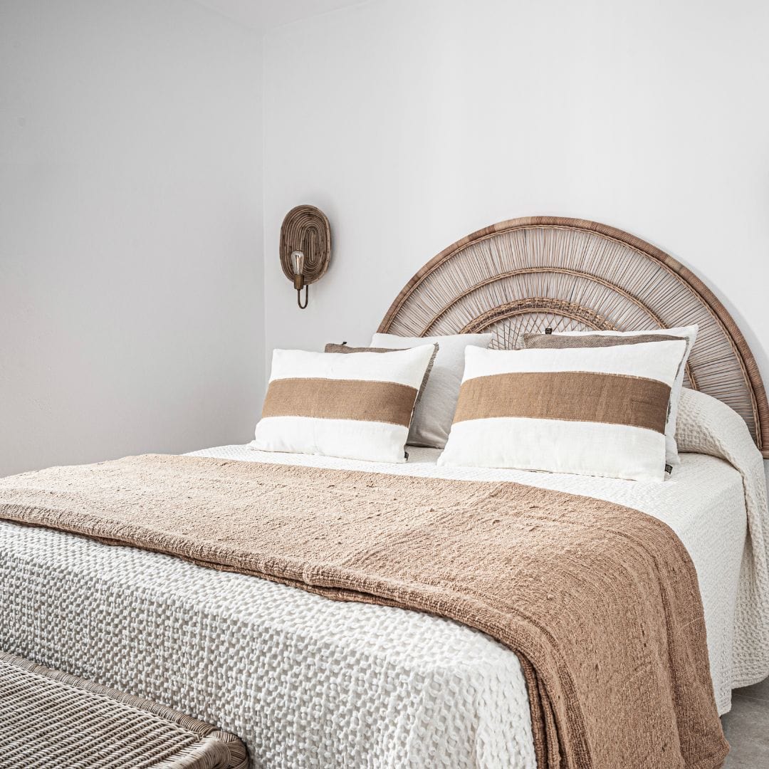 Couverture de lit en coton tissé à la main | Blanc cassé 270x270cm