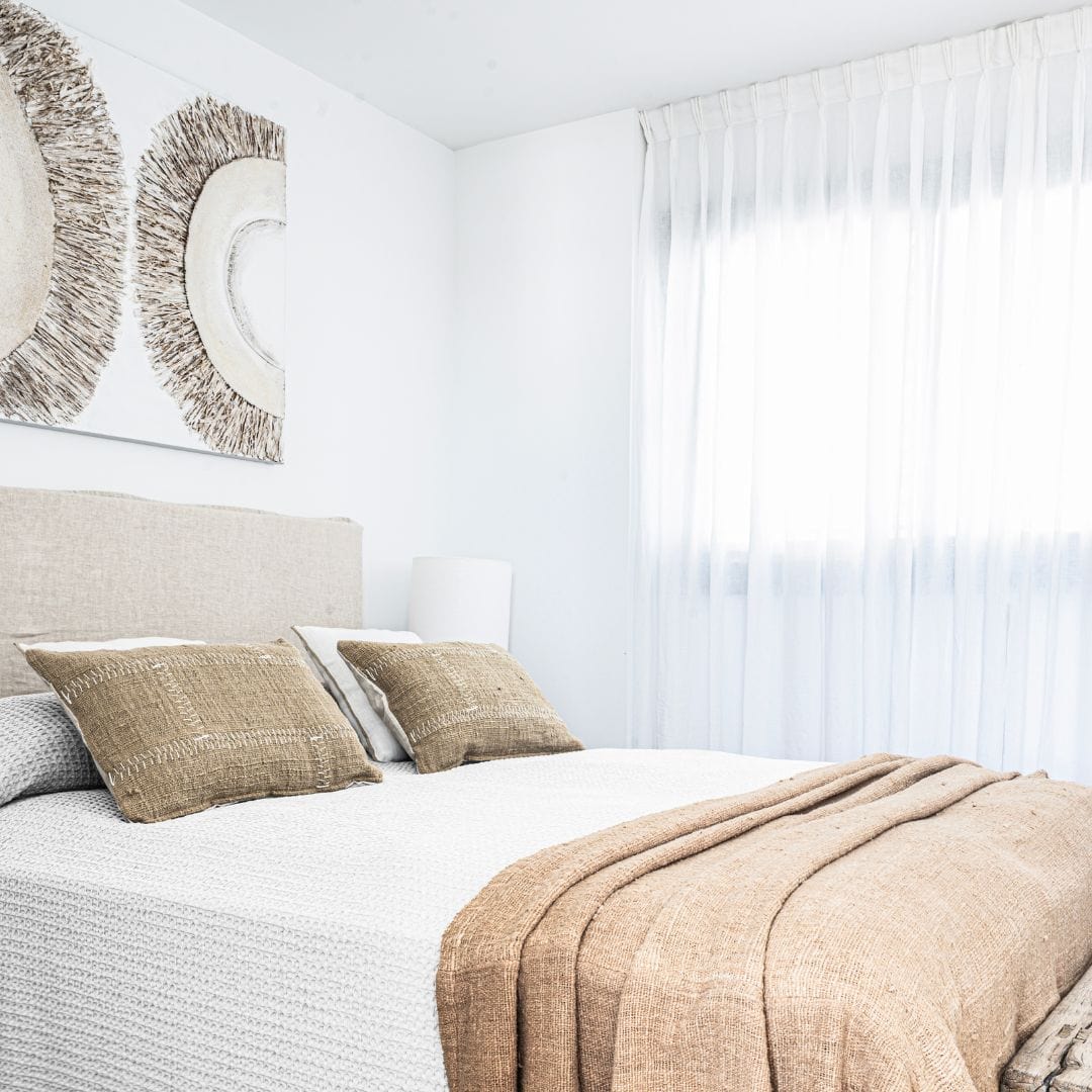 Couverture de lit en coton tissé à la main | Blanc cassé 270x270cm