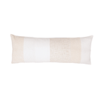Coussin en lin et coton patchwork | Blanc / Naturel 80x30cm
