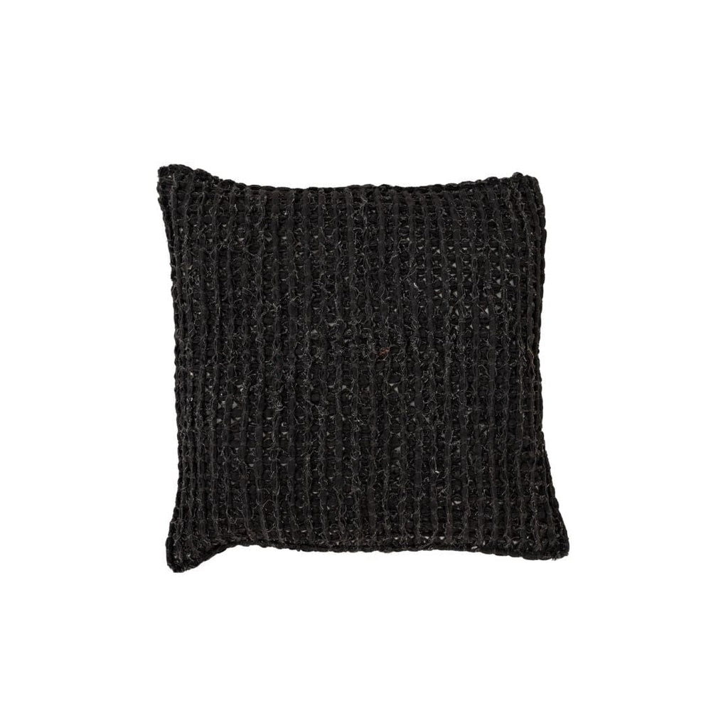 Finition macramé en coton pour housse de coussin | Anthracite 50x50cm