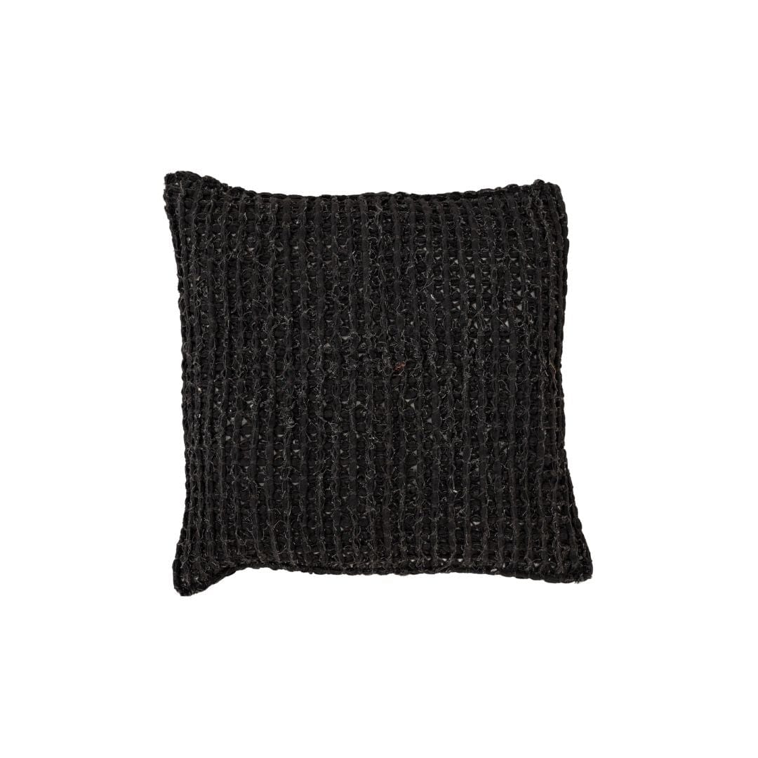 Finition macramé en coton pour housse de coussin | Anthracite 50x50cm