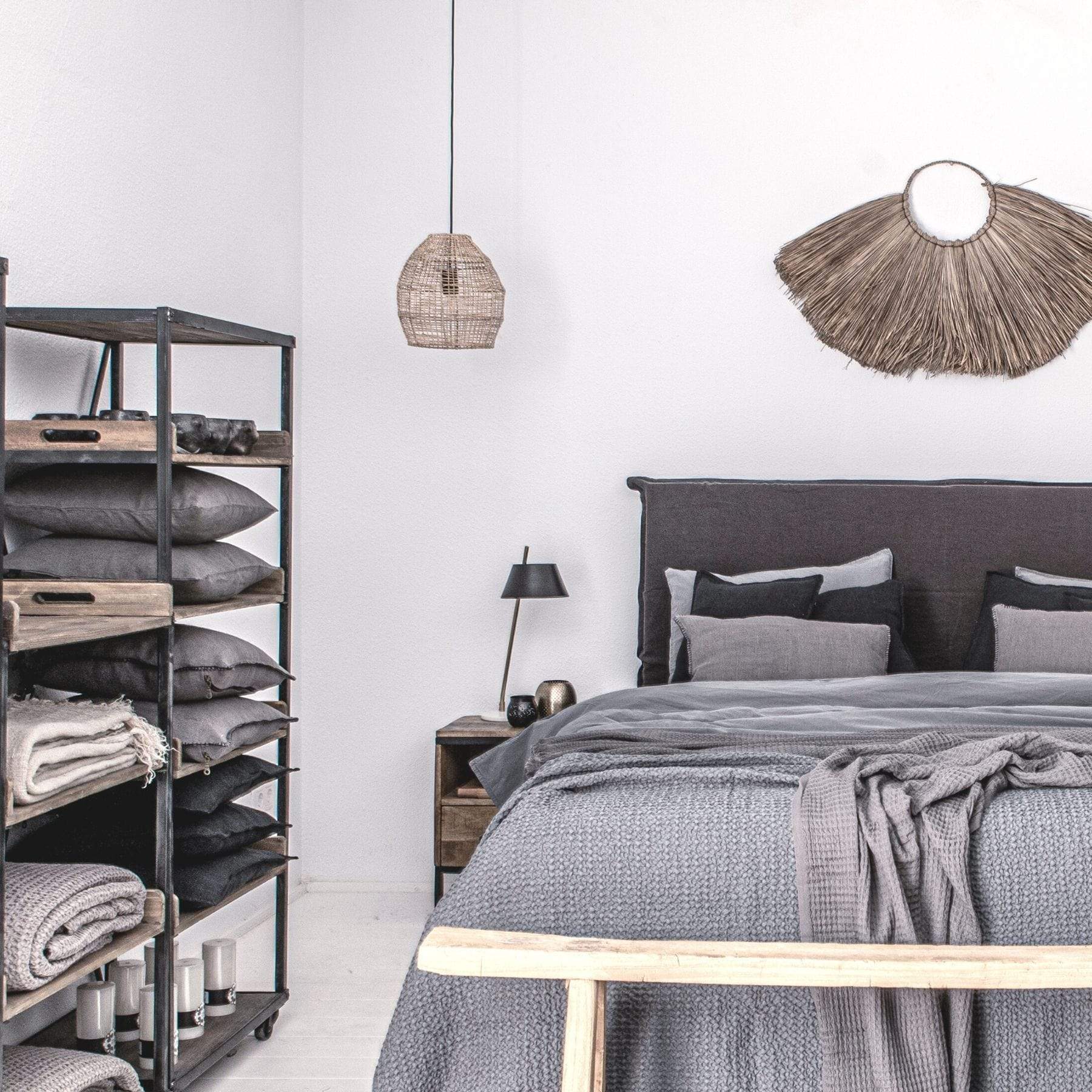 Fronde d'oreiller en coton | Gris clair 50x70cm