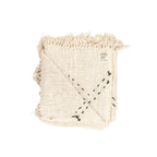 Surplapis en coton Soraya, motif zigzag | Blanc cassé | 235x130cm