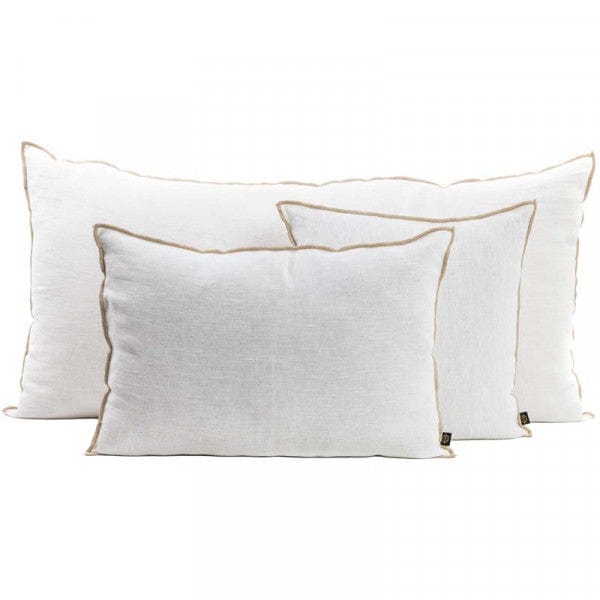 Fronce de lin pour coussin Nai Edge | Blanc 45x45cm