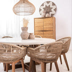 Table à manger en microciment Dara | 120 cm | Sable