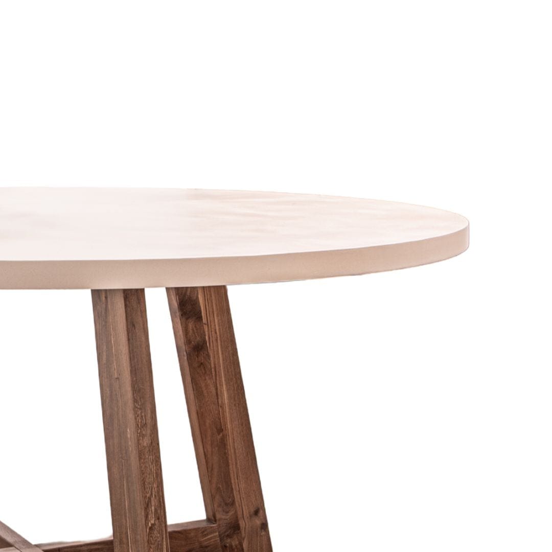 Table à manger en microciment Dara | 120 cm | Sable