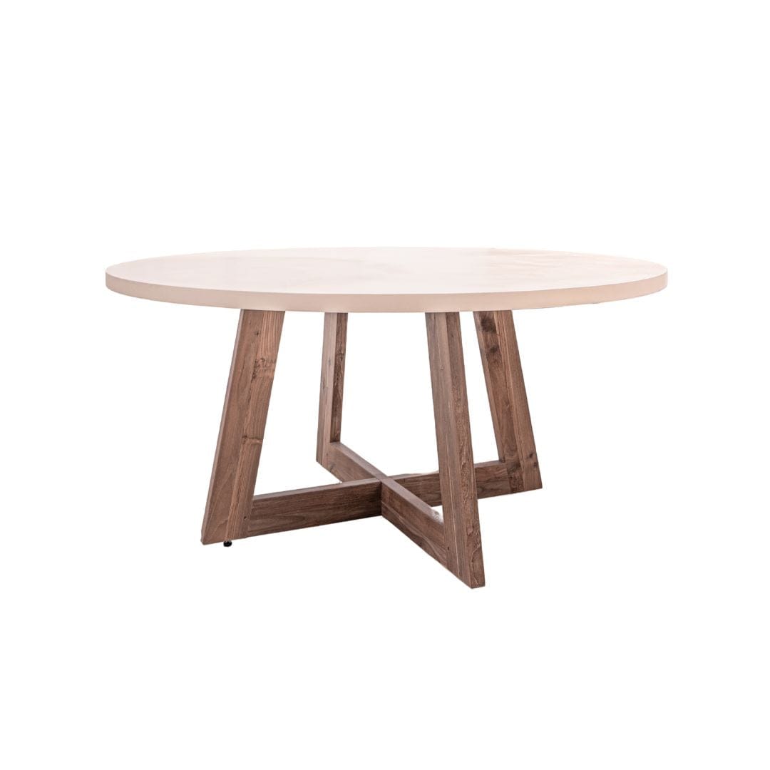 Table à manger en microciment Dara | 120 cm | Sable