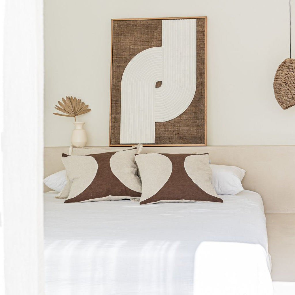 Fronce de coussin Leora, couleur moka | 50x50cm