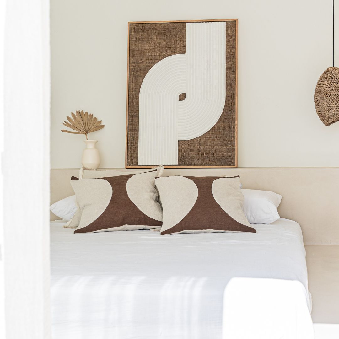 Fronce de coussin Leora, couleur moka | 50x50cm