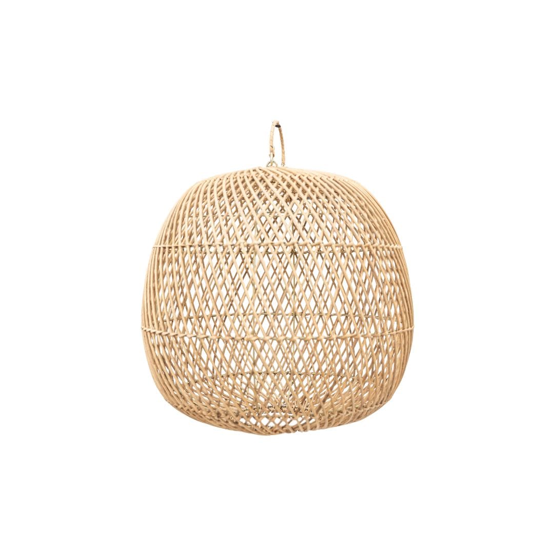 Lampe de plafond en rotin effet terre | 34x34x31cm